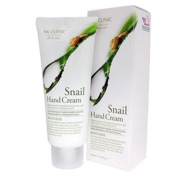 3W Clinic  Увлажняющий крем для рук с экстрактом улитки Snail Hand Cream  (100 мл)