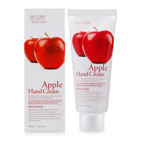 3W CLINIC Увлажняющий крем для рук с экстрактом яблока и маслом Ши (100 мл)