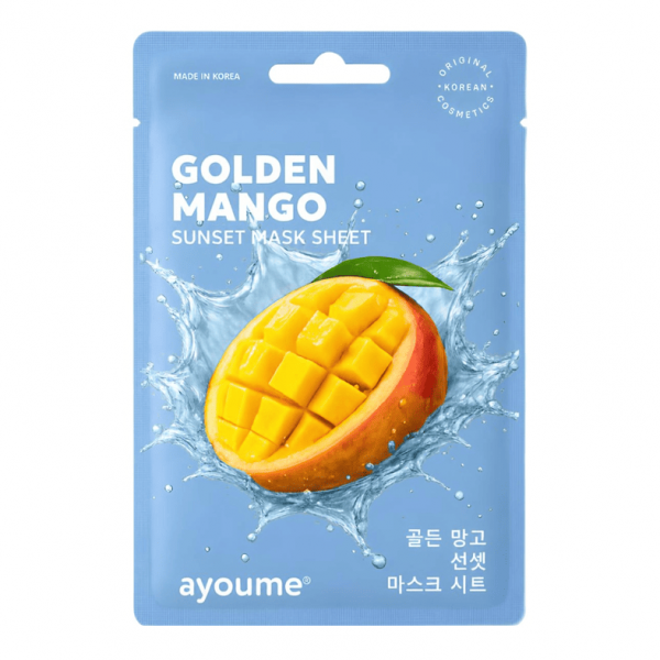 Ayoume Смягчающая тканевая маска для лица с экстрактом манго Fruit Golden Mango Sunset Mask Sheet (23 мл)