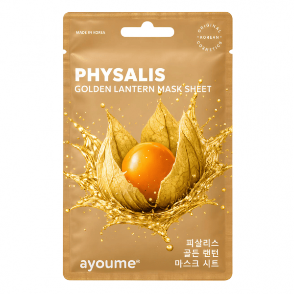 Ayoume Тканевая маска для сияния лица с экстрактом физалиса Fruit Physalis Golden Lantern Mask Sheet (23 мл)