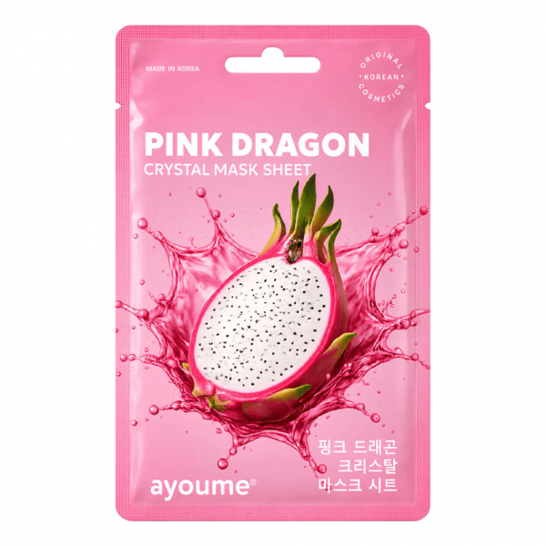 Ayoume Тканевая маска для глубокого увлажнения лица с экстрактом питахайи Fruit Pink Dragon Crystal Mask Sheet (23 мл)