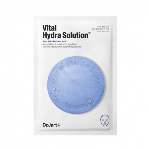 Dr.Jart+ Увлажняющая ультратонкая тканевая маска для лица с гиалуроновой кислотой и акваксилом Dermask Water Jet Vital Hydra Solution (25 г)