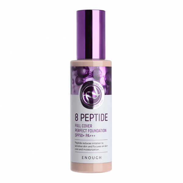 Enough Тональный крем для лица с пептидами "Бежевый" 8 Peptide Full Cover Perfect Foundation SPF50+ PA+++ №23. Beige (100 мл)