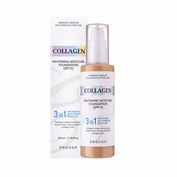 Enough Тональный крем с коллагеном 3 в 1 для сияния кожи 13 тон Collagen Whitening Moisture Foundation SPF15 (100 мл)