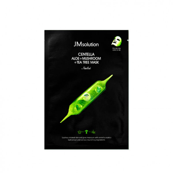 JMsolution Успокаивающая тканевая маска с центеллой, алоэ и чайным деревом Centella Aloe + Mushroom + Tea Tree (30 мл)