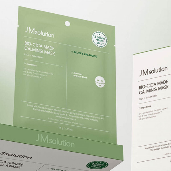 JMsolution Успокаивающая гидрогелевая маска для лица с экстрактом центеллы Bio-Cica Made Calming Mask (34 г)