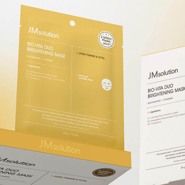 JMsolution Осветляющая гидрогелевая маска для лица с ниацинамидом и экстрактом облепихи Bio-Vita Duo Brightening Mask (34 г)