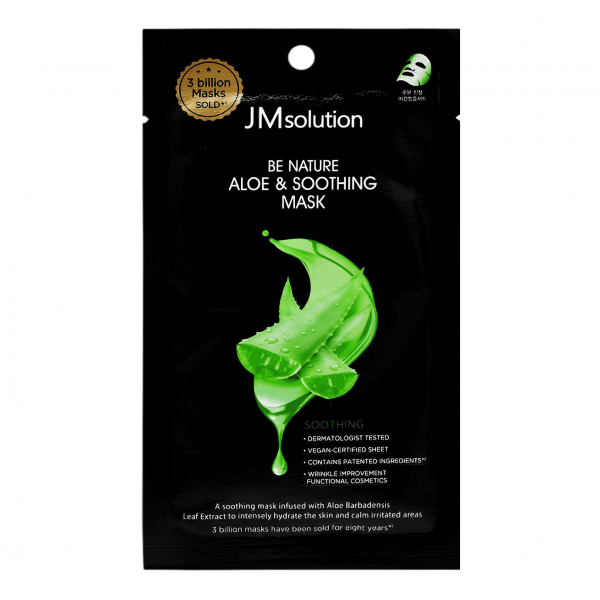 JMsolution Успокаивающая тканевая маска для лица с экстрактом алоэ Be Nature Aloe & Soothing Mask (24 мл)