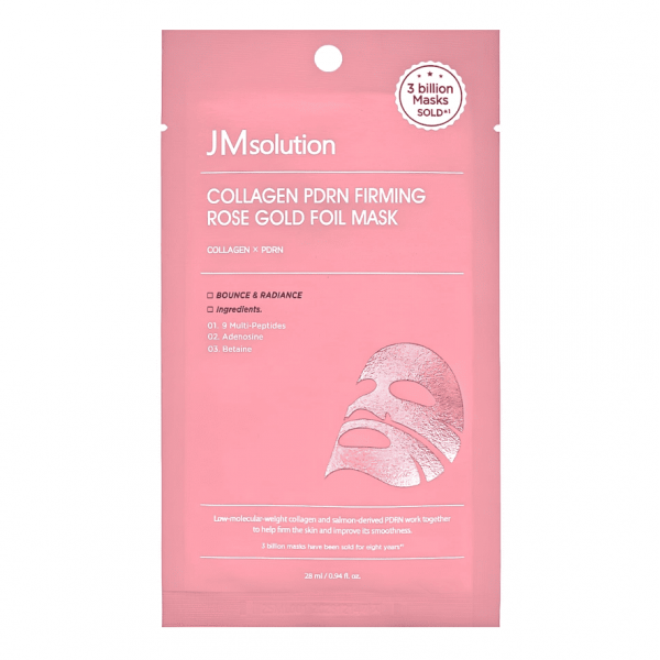 JMsolution Укрепляющая тканевая маска для лица с PDRN и коллагеном Collagen PDRN Firming Rose Gold Foil Mask (28 мл)