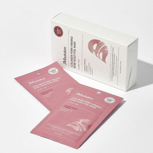 JMsolution Укрепляющая тканевая маска для лица с PDRN и коллагеном Collagen PDRN Firming Rose Gold Foil Mask (28 мл)