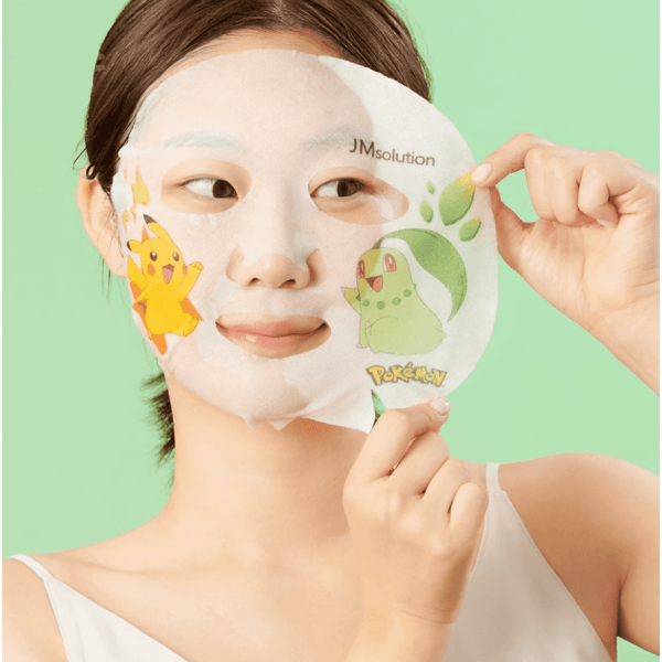 JMsolution Успокаивающая тканевая маска для лица с экстрактом хауттюйнии Stamp In Heartleaf Mask Pokemon (30 мл)