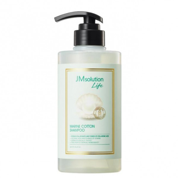 JMsolution Увлажняющий минеральный шампунь для волос с морским хлопком Life Marine Cotton Shampoo (500мл)