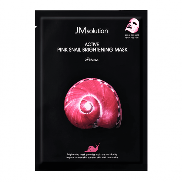 JMsolution Ультратонкая тканевая маска для лица с муцином улитки Active Pink Snail Brightening Mask Prime (30 мл)