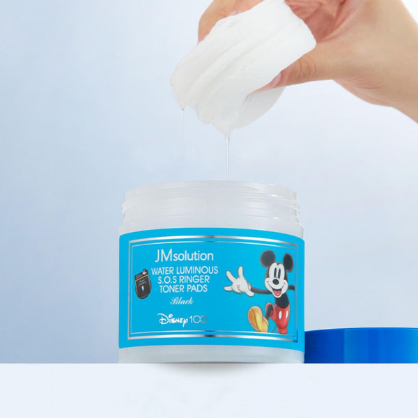 JMsolution Восстанавливающие тонер-пэды для лица с BHA-кислотой Water Glow SOS Ringer Toner Pads Black (70 шт)