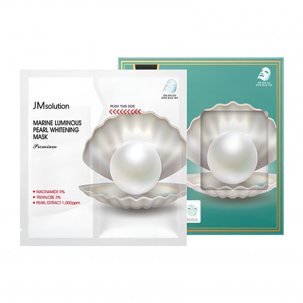 JMsolution Премиальная тканевая маска для лица с экстрактом жемчуга Marine Luminous Pearl Whitening Mask Premium (33 мл)