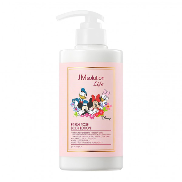JMsolution Увлажняющий парфюмированный лосьон для тела с ароматом розы Life Disney Fresh Rose Body Lotion (500 мл)