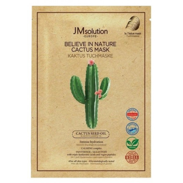 JMsolution Успокаивающая и обновляющая маска с кактусом Believe in Nature Cactus Mask (30 мл)