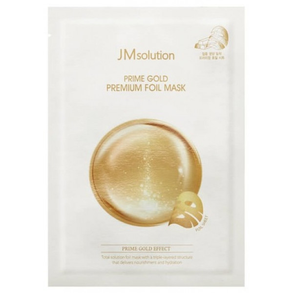 JMsolution Трехслойная увлажняющая маска с коллоидным золотом Prime Gold Premium Foil Mask (30 мл)