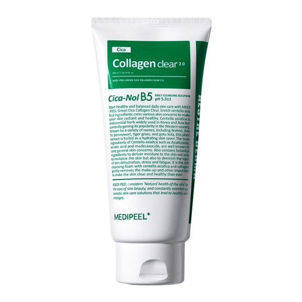 MEDI-PEEL Успокаивающая коллагеновая гель-пенка для лица с комплексом центеллы Green Cica Collagen Clear 2.0 (300 мл)