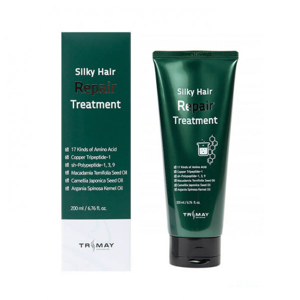 TRIMAY Слабокислотный восстанавливающий бальзам с пептидами Silky Hair Repair Treatment (200 мл)