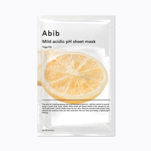 Abib Осветляющая слабокислотная тканевая маска для лица с юдзу Mild Acidic pH Sheet Mask Yuja Fit (30 мл)