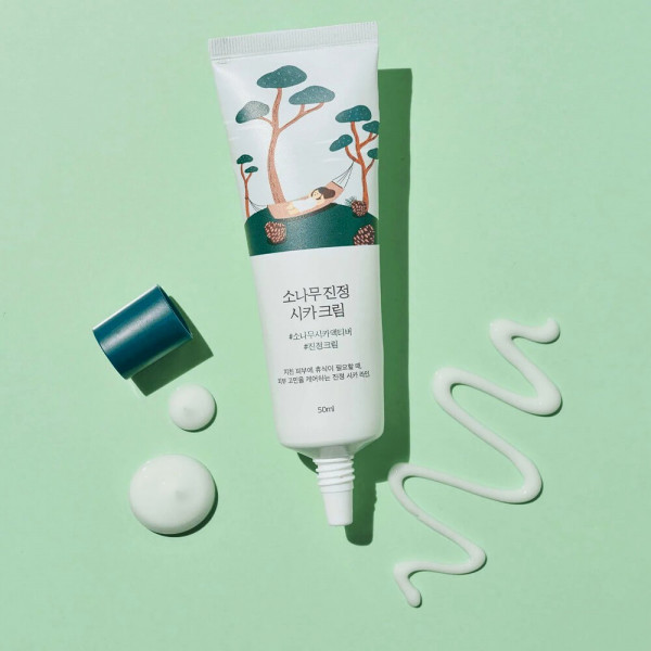 ROUND LAB Успокаивающий крем для лица с экстрактами сосны и центеллы Pine Calming Cica Cream (50 мл)