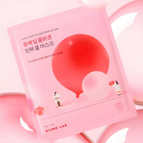 ROUND LAB Гидрогелевая маска для лица с коллагеном Camellia Deep Collagen Firming Gel Mask (34 г)