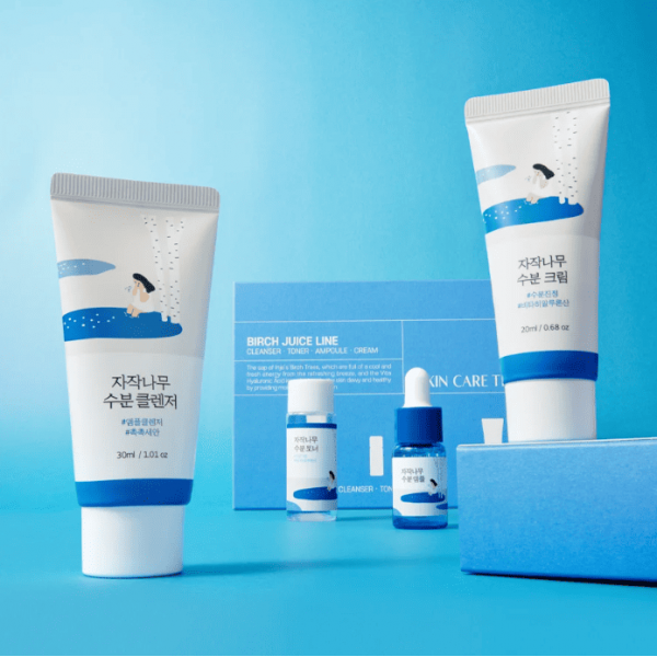 ROUND LAB Увлажняющий набор миниатюр для лица с березовым соком Birch Juice Trial Kit (30 мл + 2*20 мл + 10 мл)