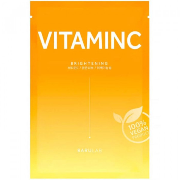 BARULAB Осветляющая тканевая маска для лица с витамином С The Clean Vegan Vitamin C Mask (23 г)