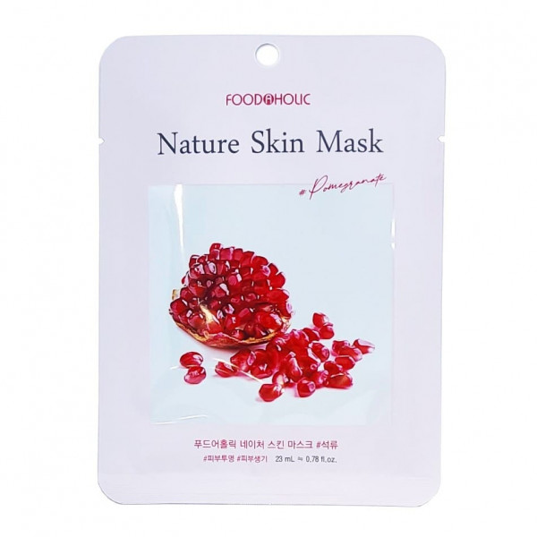 FOODAHOLIC Тканевая маска для лица с экстрактом граната Pomegranate Nature Skin Mask (23 мл)