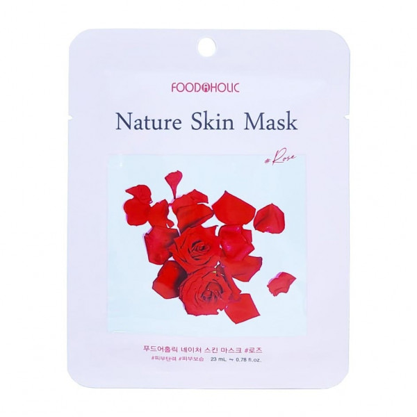FOODAHOLIC Тканевая маска для лица с экстрактом розы Rose Nature Skin Mask (23 мл)
