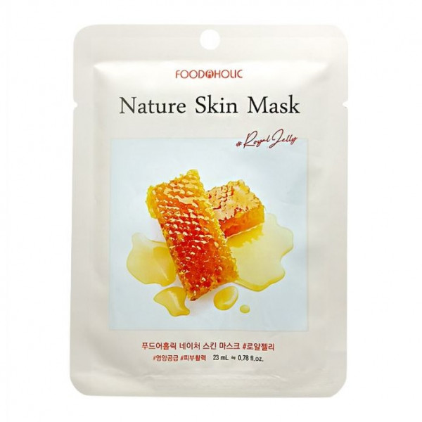 FOODAHOLIC Тканевая маска для лица с экстрактом маточного молочка Royal Jelly Natural Skin (23 мл)
