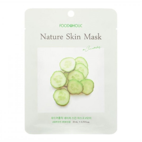 FOODAHOLIC Тканевая маска для лица с экстрактом огурца Cucumber Nature Skin Mask (23 мл)