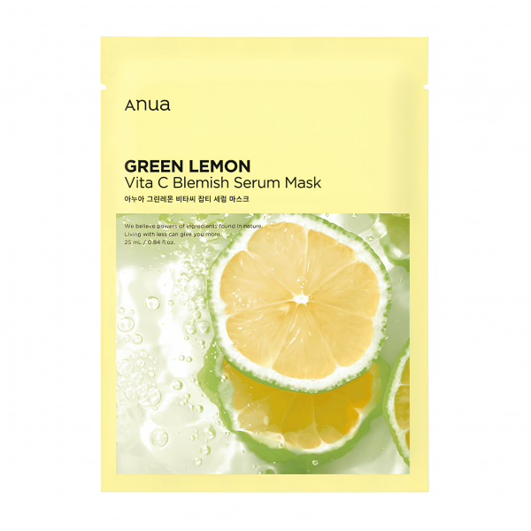 ANUA Осветляющая тканевая маска для лица с зеленым лимоном и витамином С Green Lemon Vita C Blemish Serum Mask (25 мл)