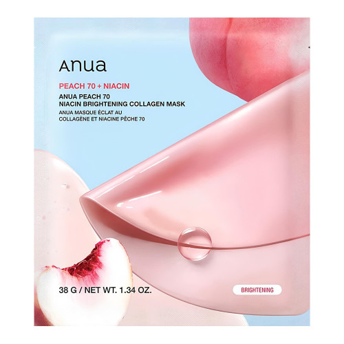 ANUA Осветляющая гидрогелевая маска для лица с экстрактом персика Peach 70 Niacin Brightening Collagen Mask (38 г)