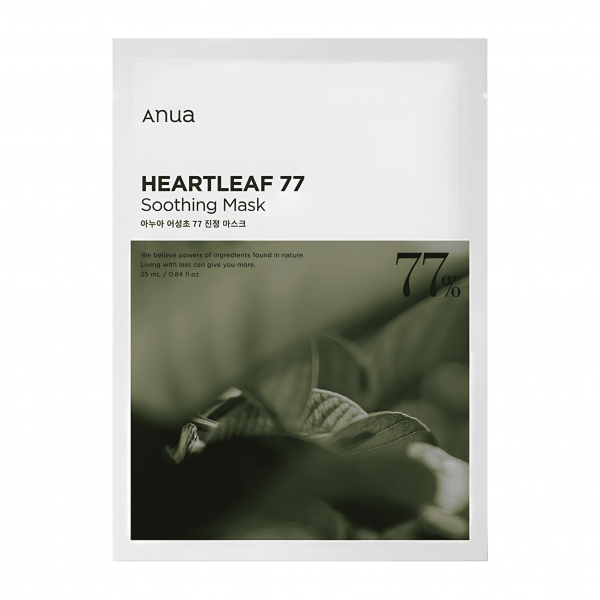 ANUA Успокаивающая тканевая маска для лица с экстрактом хауттюйнии Heartleaf 77% Soothing Sheet Mask (25 мл)