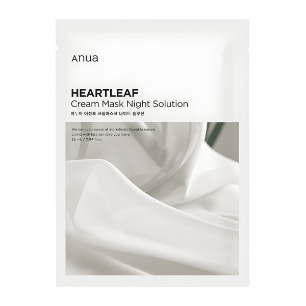 ANUA Укрепляющая тканевая крем-маска для лица с экстрактом хауттюйнии Heartleaf Cream Mask Night Solution (25 мл)