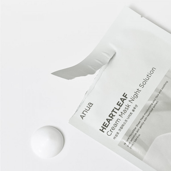 ANUA Укрепляющая тканевая крем-маска для лица с экстрактом хауттюйнии Heartleaf Cream Mask Night Solution (25 мл)