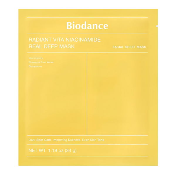 Biodance Тонизирующая гидрогелевая маска для лица с витамином С и ниацинамидом Radiant Vita Niacinamide Real Deep Mask (34 г)