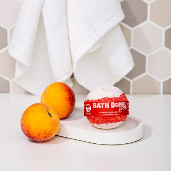SAVONRY Парфюмированная соляная бомбочка для ванны с экстрактом персика Peach (1 шт)