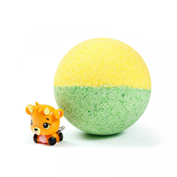 SAVONRY Парфюмированная соляная бомбочка-сюрприз для ванны с игрушкой "Тропический остров" Pineapple (1 шт)