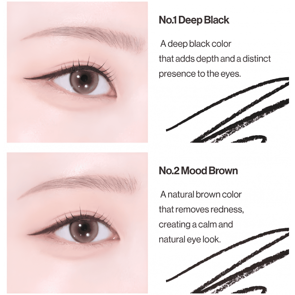 UNLEASHIA Черный кремовый водостойкий карандаш для глаз Easy Glide Flat Eyeliner No.1 Deep Black (0,15 г)