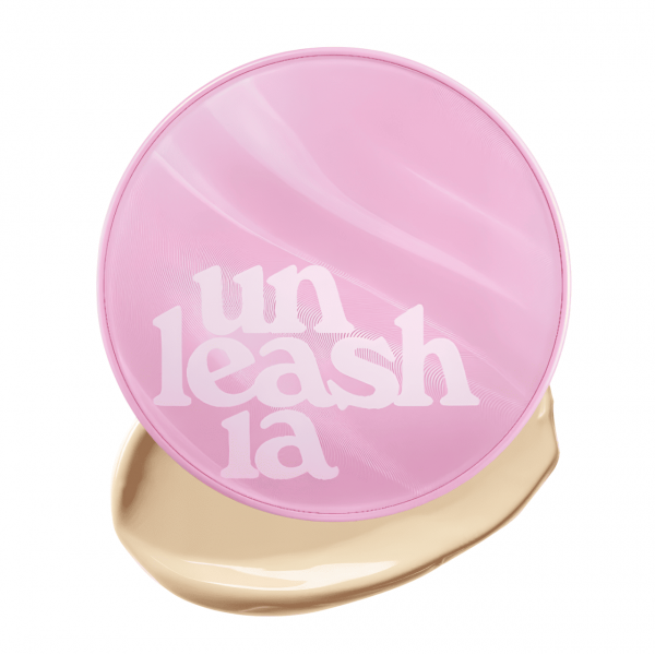 UNLEASHIA Увлажняющий кушон для лица с сияющим финишем "Слоновая кость" Don't Touch Glass Pink Cushion SPF50+ PA++++ №21N. Hyaline (15 г)