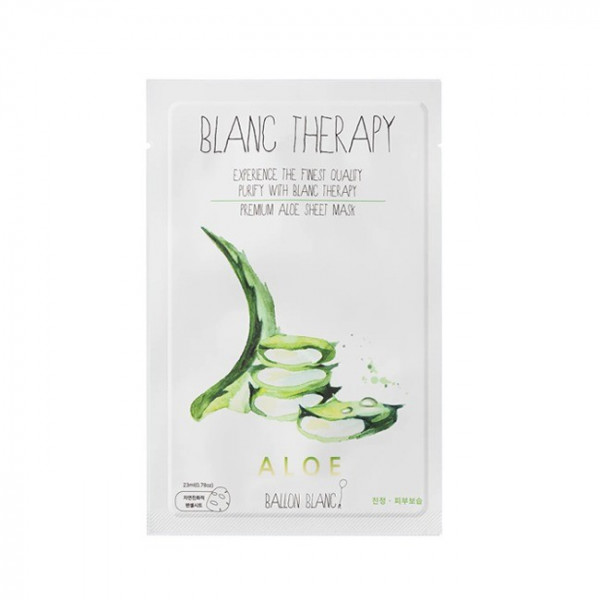 BALLON BLANC Успокаивающая и увлажняющая тканевая маска для лица с алоэ Aloe Sheet Mask (23 мл)
