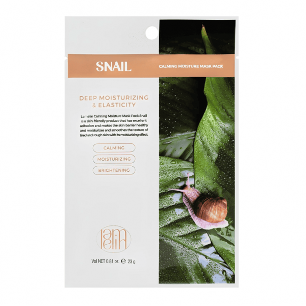 Lamelin Увлажняющая тканевая маска для лица с муцином улитки Calming Moisture Mask Pack Snail (23 г)