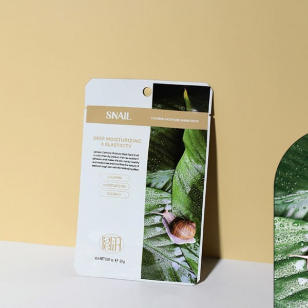 Lamelin Увлажняющая тканевая маска для лица с муцином улитки Calming Moisture Mask Pack Snail (23 г)
