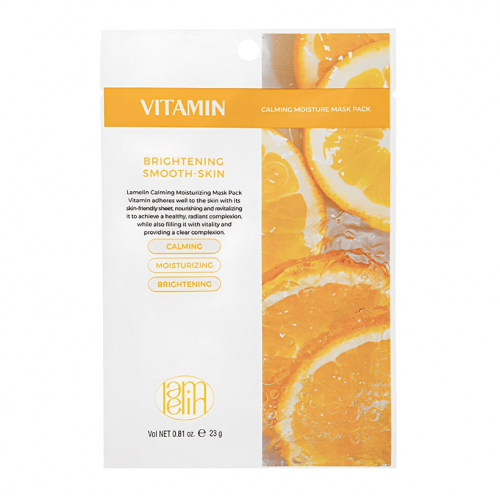 Lamelin Осветляющая тканевая маска для лица с витаминным комплексом Calming Moisture Mask Pack Vitamin (23 г)