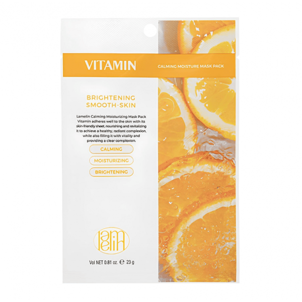 Lamelin Осветляющая тканевая маска для лица с витаминным комплексом Calming Moisture Mask Pack Vitamin (23 г)