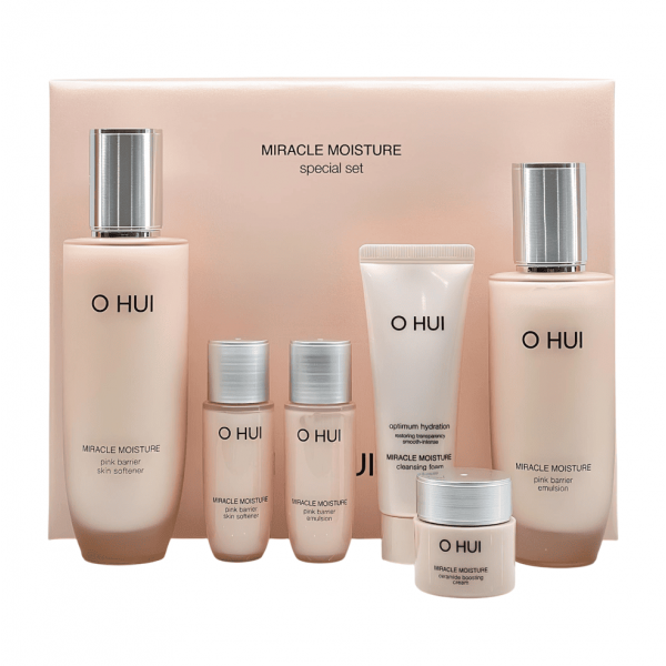 OHUI Глубокоувлажняющий набор средств для лица с керамидами Miracle Moisture Special Set (40 мл + 150 мл + 140 мл + 2*20 мл + 7 мл)