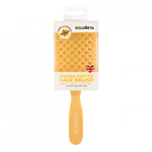 SOLOMEYA Вентилируемая расческа для волос с ароматом ванили Aroma-Vented Hair Brush Vanilla (1 шт)